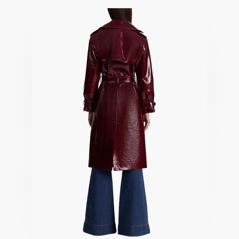 Alice and Olivia NEVADA VEGAN TRENCH COAT color|Oxblood - Picture 5 of 9